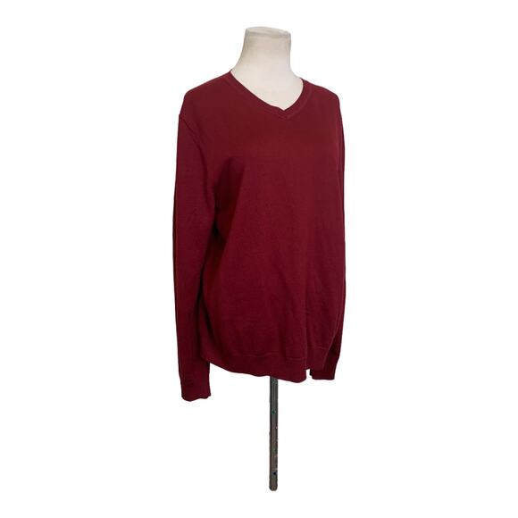 APT red v neck long sleeves sweater size XL - Picture 6 of 13